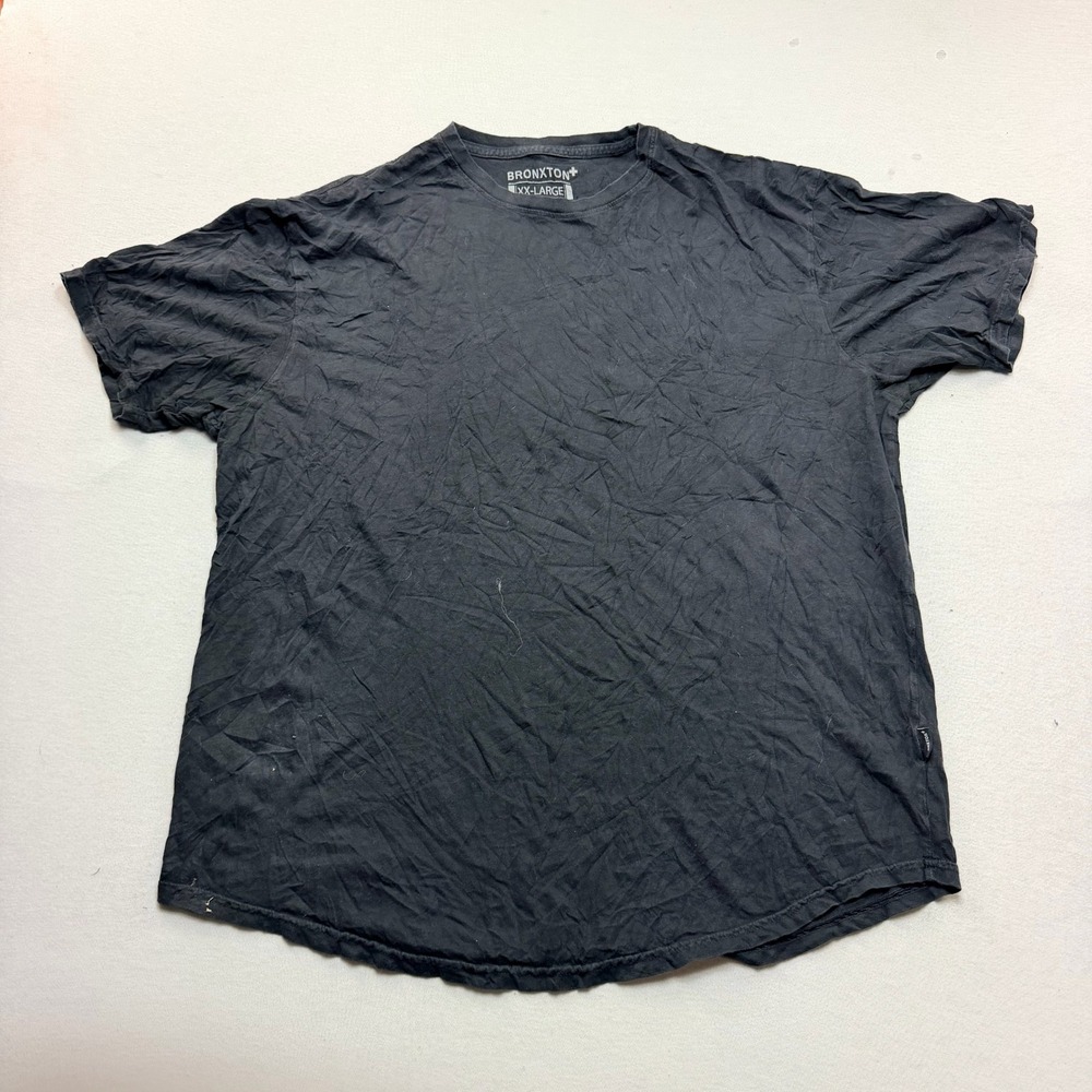 Bronxton T-Shirt Mens XX-Large Black Good Curved Hem Short Sleeve Crew Neck Tee